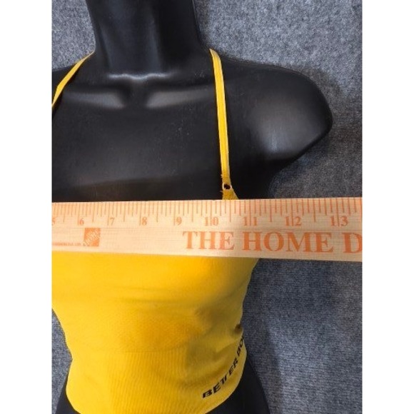 Better Bodies Astoria Seamless Bra Yellow Multi-Strap Sports Bra Medium Workout - Picture 6 of 10